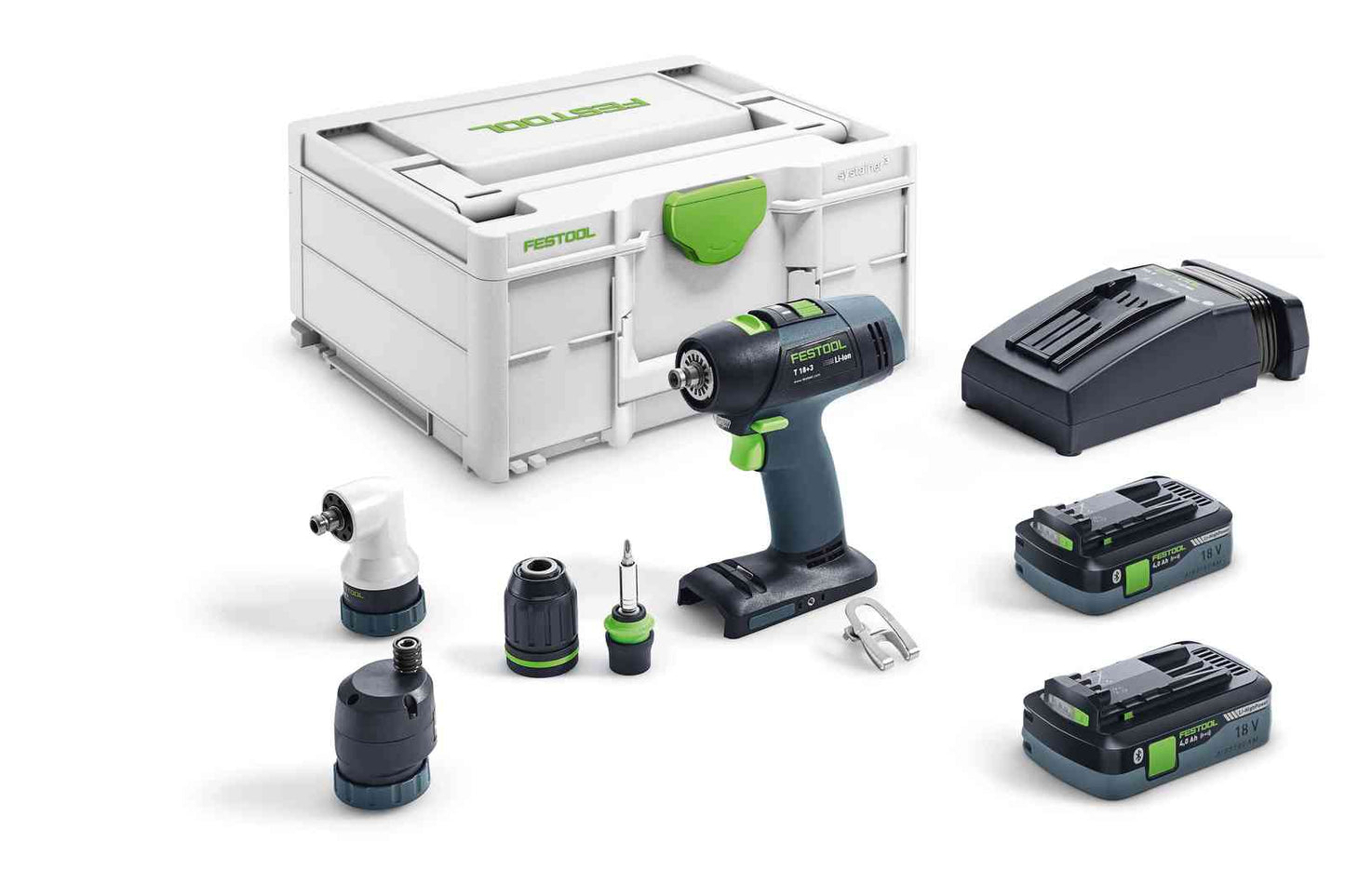 Drill driver Festool T 18+3 HPC 4.0 I-Set 18 V 2x4.0 Ah accu.