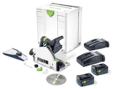 Cordless circular saw Festool TSC 55 Li 5.2 REBI-Plus/XL-SCA 2x18 V 2x5.2 Ah accu.