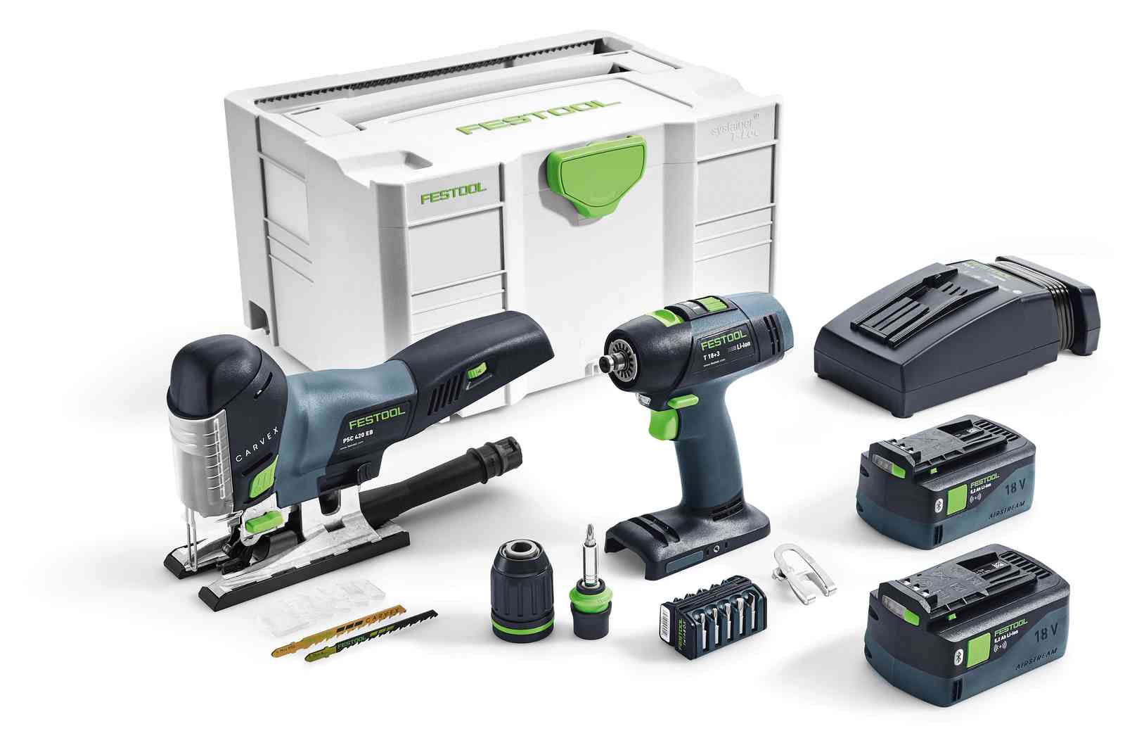Tool set Festool T 18+3/PSC 420 Li I-Set (T 18+3 + PSC 420 EB) 18 V 2x5.2 Ah accu.
