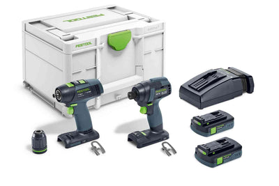 Tool set Festool TID 18 C 3.1-Set T18 18 V 2x3.1 Ah accu.