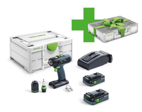Drill driver Festool T 18+3 HPC 4.0 I-Plus Organizer Edition 18 V 2x4.0 Ah accu.