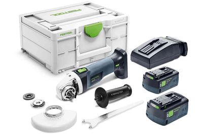 Cordless angle grinder Festool AGC 18-125 5.2 EBI-Plus 18 V 2x5.2 Ah accu.
