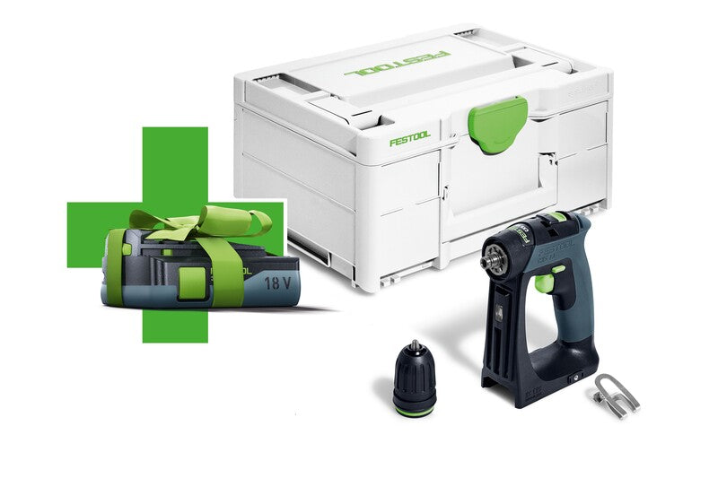 Cordless impact driver Festool CXS 18-Basic-3.0 18 V (batteries and charger not included) + 3.0 Ah battery for free!