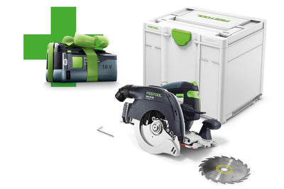 Cordless circular saw Festool HKC 55 EB-Basic-5.0 (without battery and charger) + 5.0 Ah battery for free!