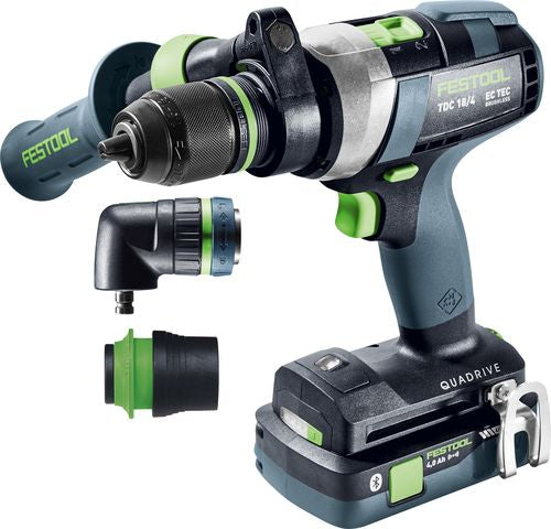 Drill driver Festool QUADRIVE TDC 18/4 5.0/4.0 I-Set  18 V 5.0 Ah + 4.0 Ah accu.