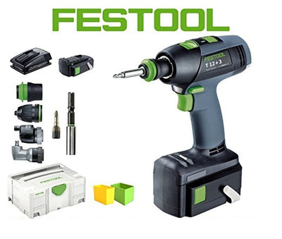 For screw drivers Festool T 12+3 Li 3.0 Set 10.8 V 2x3.0 Ah accu.