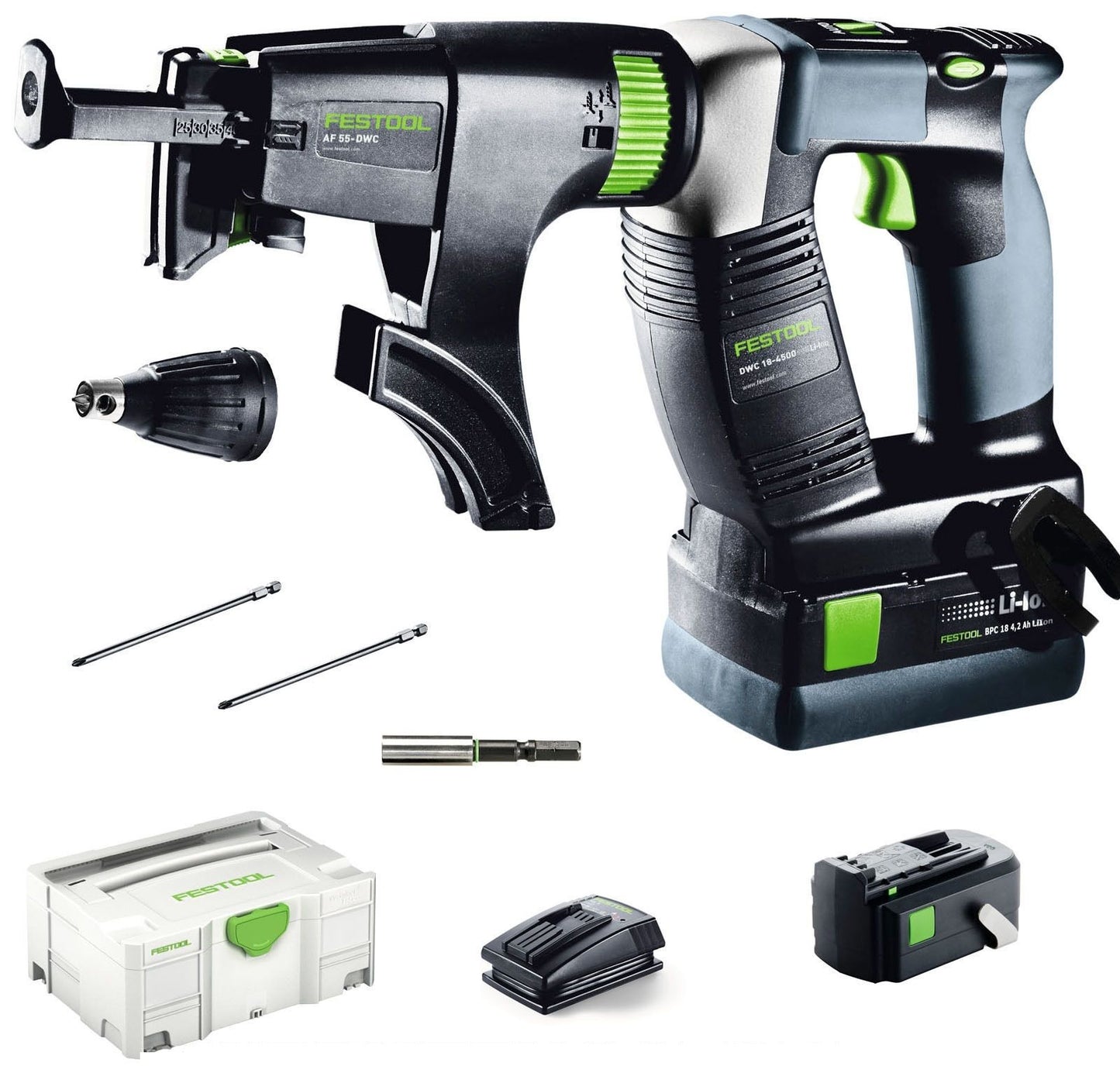 Drywall Screwdriver Festool DWC 18-4500 Li 3.1-Compact 18 V 2x3.1 Ah accu.