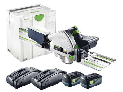 Cordless circular saw Festool TSC 55 Li 5.2 REB-Set/XL-FS 18 V 2x5.2 Ah accu. + Guide rail Festool FS 1400/2