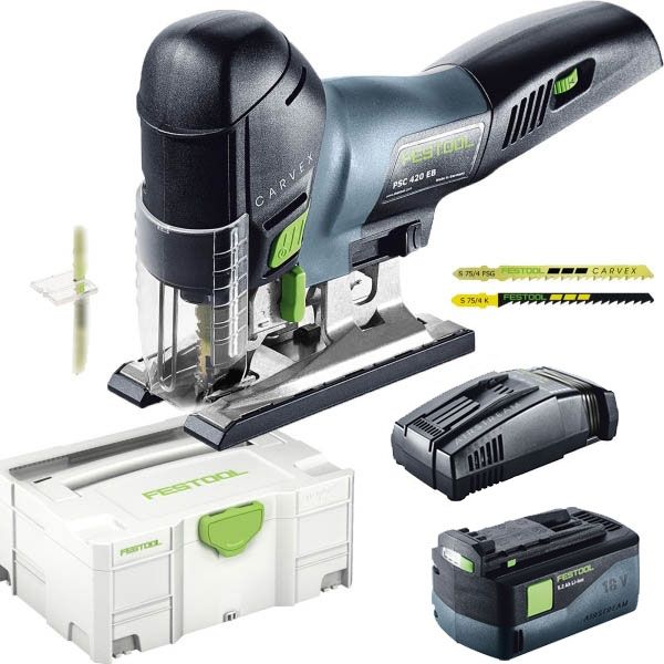 Cordless jigsaw Festool PSC 420 Li 5.2 EB-Plus-SCA 18 V 1x5.2 Ah accu.