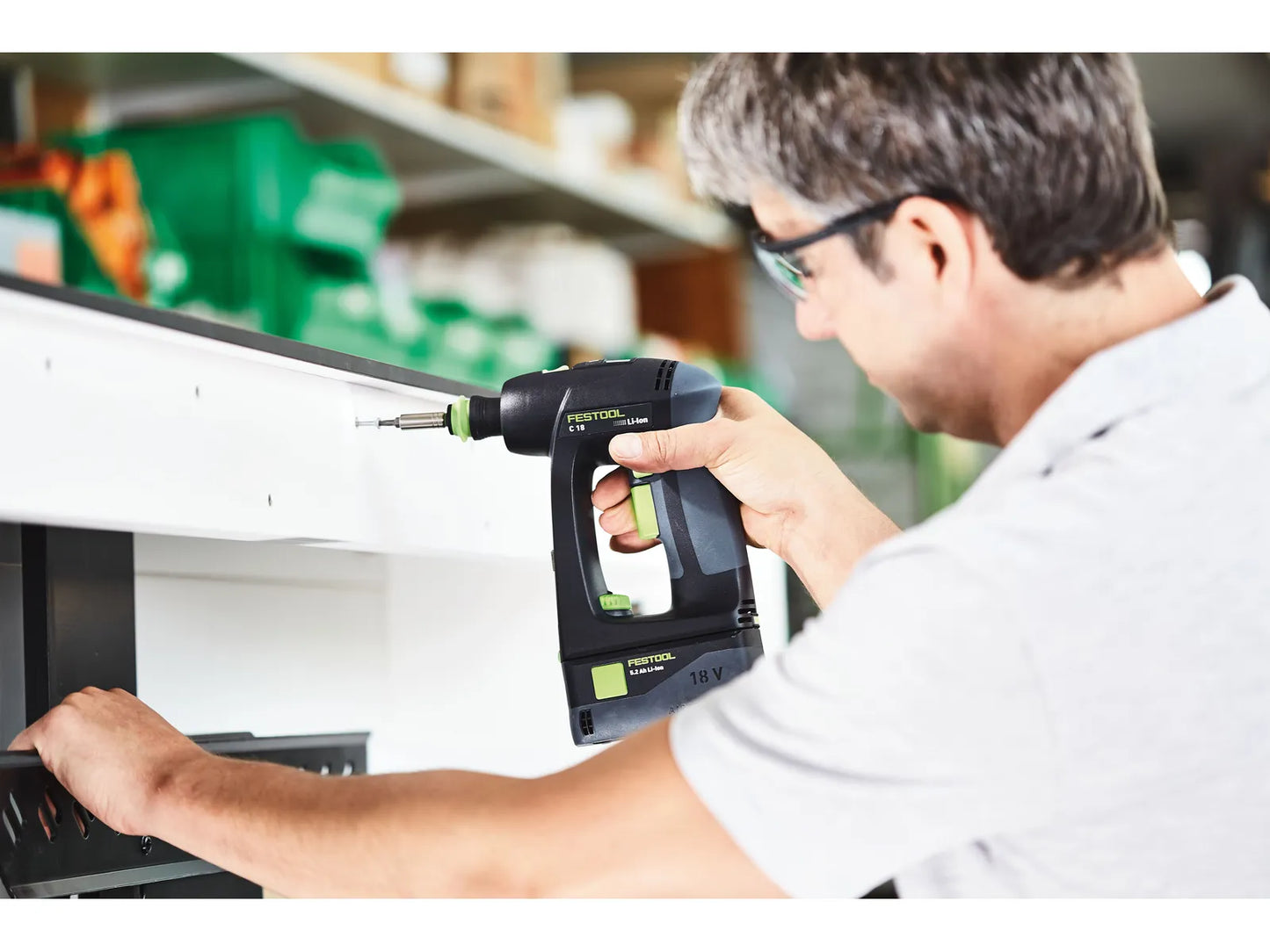 Wiertarko-wkrętarka Festool C 18 HPC 4.0 I-Plus; 18 V; 2x4,0 Ah akumulator.