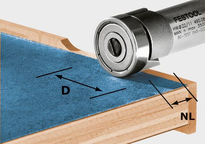 Edge trimming cutter Festool HW/KLS D22/8-OFK 22 mm with bearing