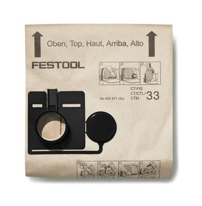 Paper bags for vacuum cleaner Festool FIS-CT 33 5X