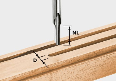 Singel-edged router bit with base blade Festool 8/45 mm