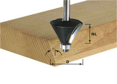 Chamfer router bit Festool 10/50 mm with bearing