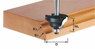 Roman ogee cutter Festool 6.35/19/59 mm with bearing