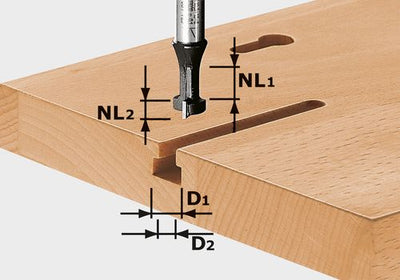 Key-hole cutter for routing T-grooves Festool 9/5/10.5/6 mm