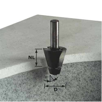 Chamfer router bit Festool 12/25/66 mm with bearing