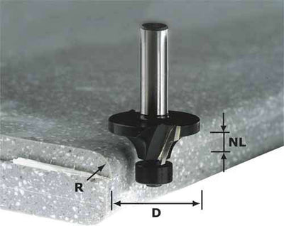 Rounding router bit Festool 12.7/19/25/75 mm with bearing