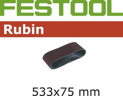 Sanding belt for belt sander Rubin 75x533 mm P100 10 units