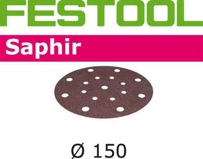 Sandpaper for random orbit sanders Saphir 150 mm P100 25 units
