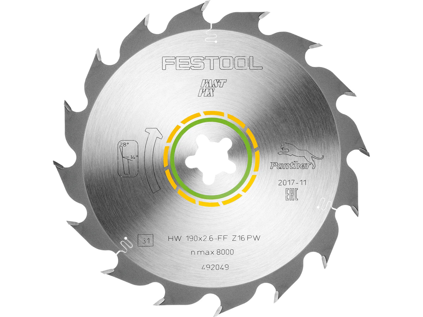 Sawing disc Festool; 190x2.6xFF; Z16; 28°