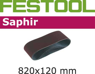 Sanding belt for sanding module Saphir 120x820 mm P80 10 units