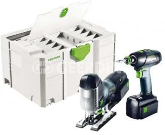 Screwdriver Festool T 18+3 Li 18 V 2x3.0 Ah accu. + Jigsaw PSC 400 Li 18