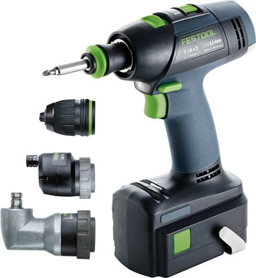 Drill driver Festool T 18+3 Li 3.0 SET 18 V 2x3.0 Ah accu.