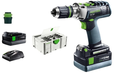 Cordless Impact Drill Festool PDC 18/4 Li 4.2 plus 18 V 2x4.2 Ah accu.