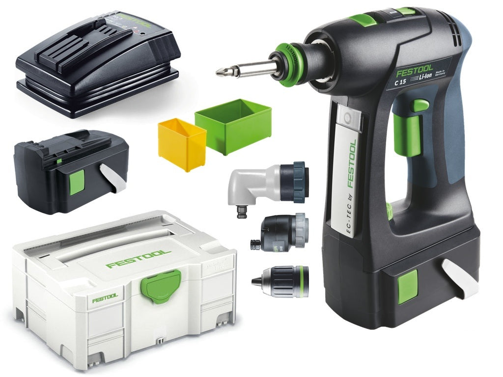 Drill driver Festool C 15 Li 5.2-Set 14.4 V 2x5.2 Ah accu.