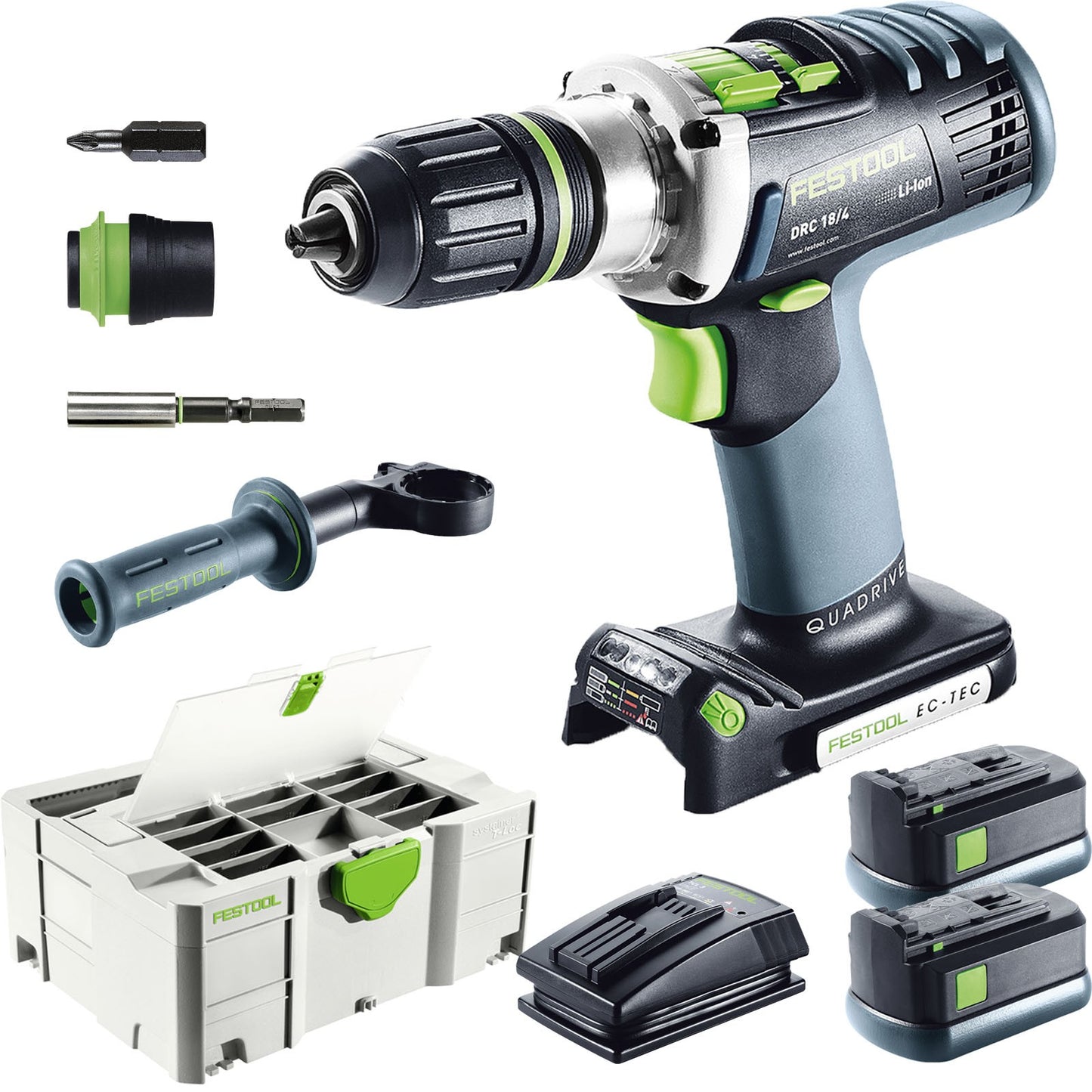 Drill driver Festool DRC 18/4 Li 5.2-Plus 18 V 2x5.2 Ah accu.