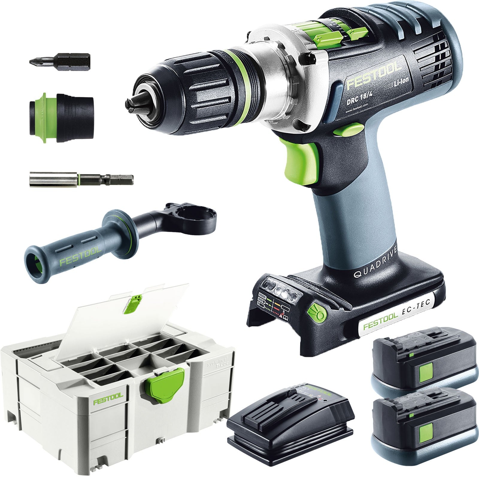 Drill driver Festool DRC 18/4 Li 5.2-Plus 18 V 2x5.2 Ah accu.