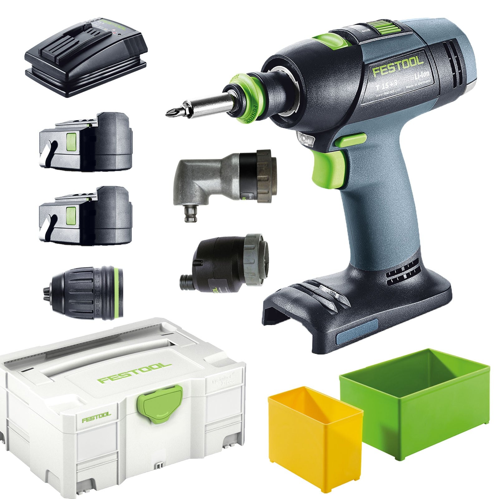 Drill driver Festool T 15+3 Li 5.2-Set 14.4 V 2x5.2 Ah accu.