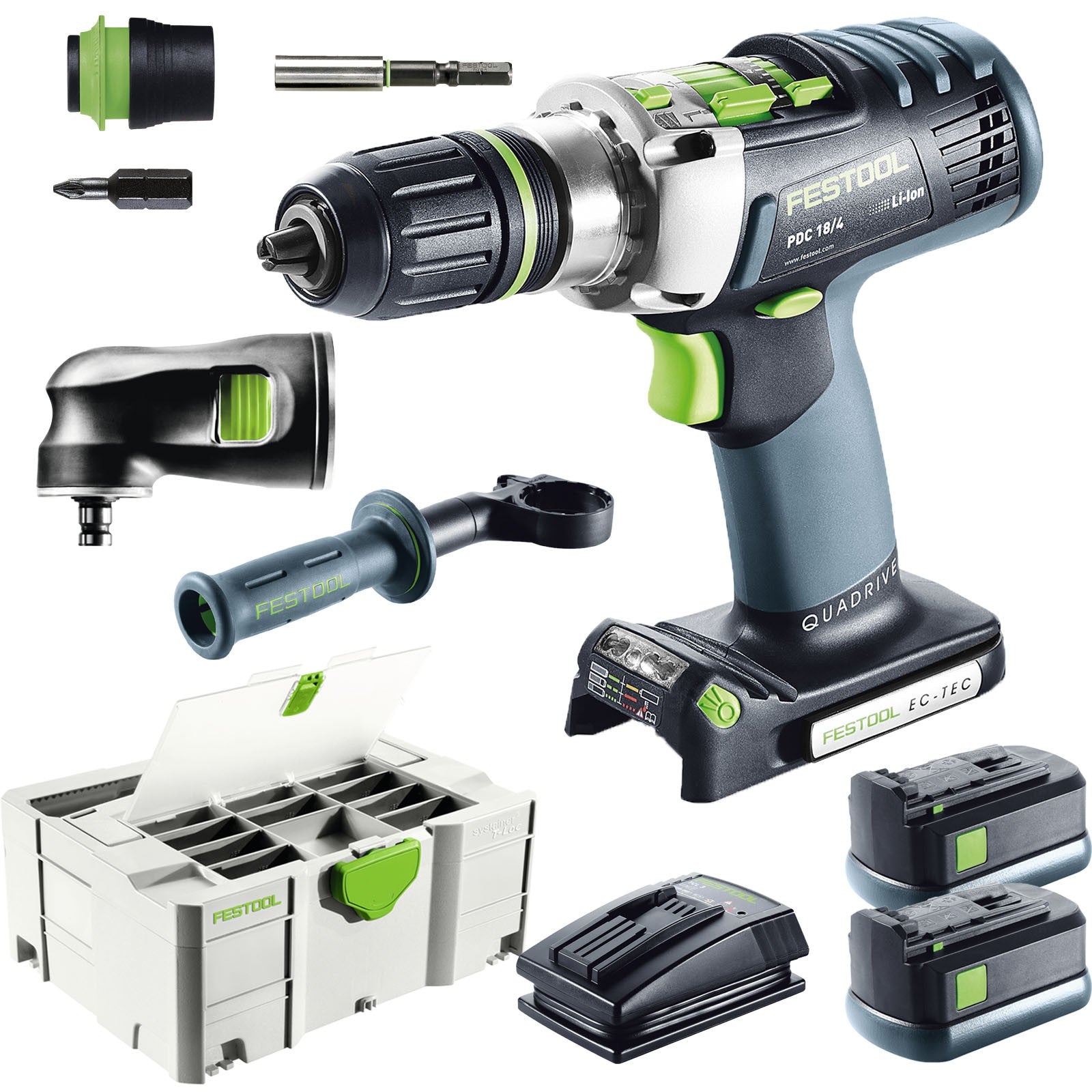 Cordless Impact Drill Festool PDC 18/4 Li 5.2-Set 18 V 2x5.2 Ah accu.