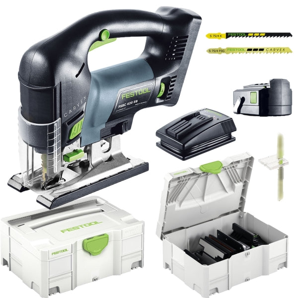 Jigsaw Festool PSBC 420 EB Li 18-Set 18 V 1x5.2 Ah accu.