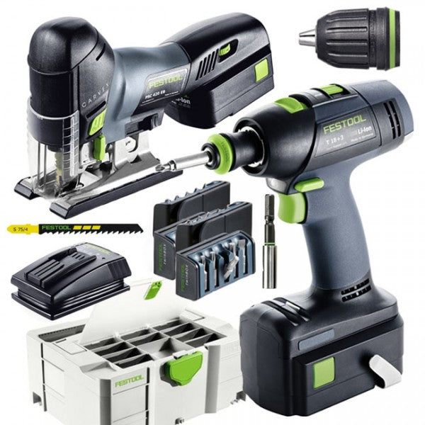 Tool set Festool (T 18+3 + PSC 420 Plus) 18 V 2x4.2 Ah accu.