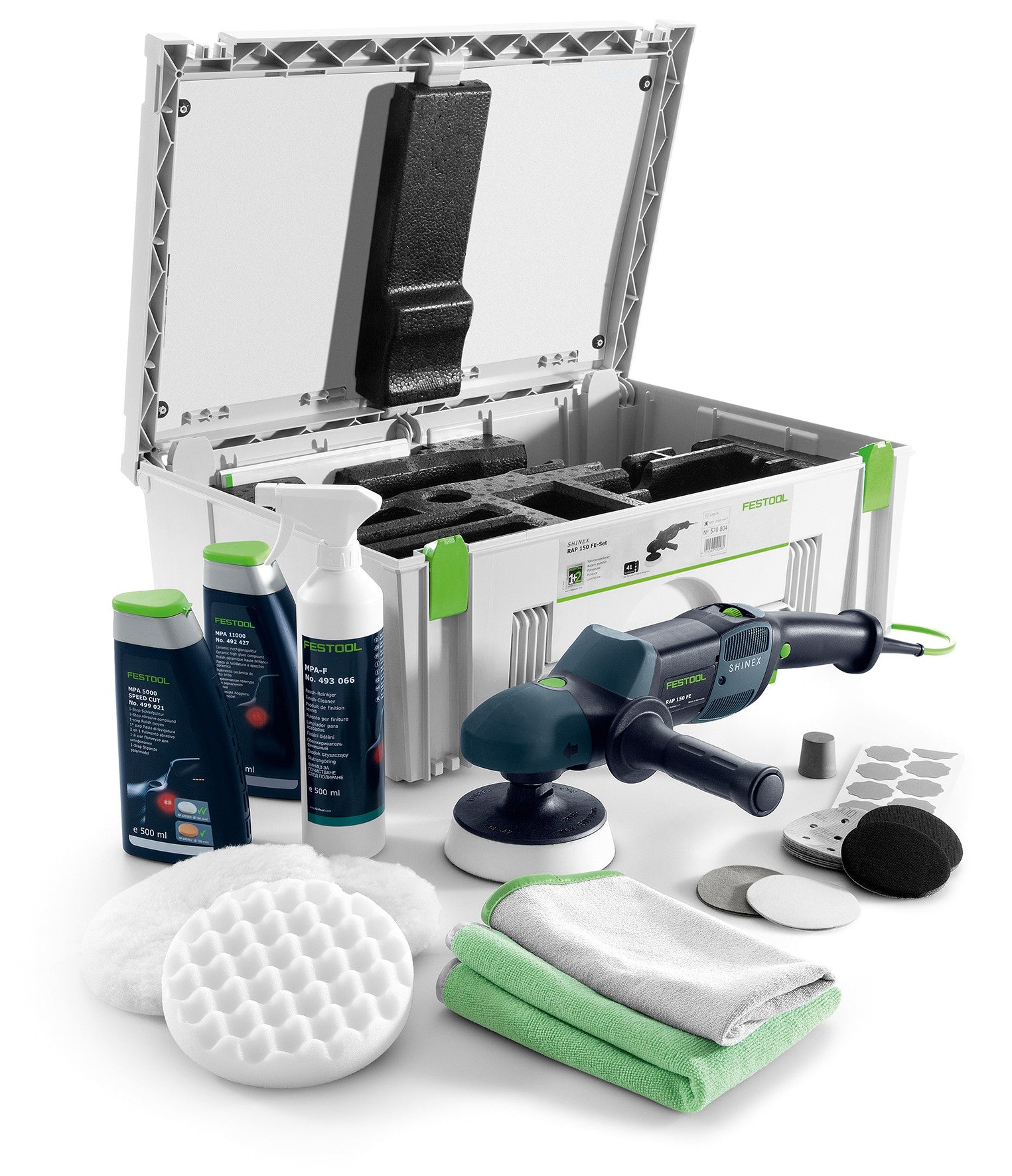 Polisher Festool RAP 150-21 FE-Set Automotive + Accessories