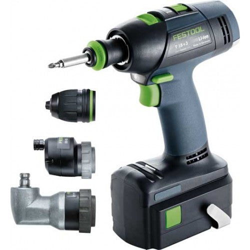 Drill driver Festool T 18+3 Li 5.2-Set 18 V 2x5.2 Ah accu.