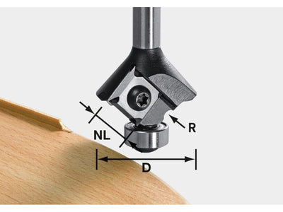 Frez do zaokrąglania Festool HW S8 HW R2 D28 KL12.7OFK z łożyskiem