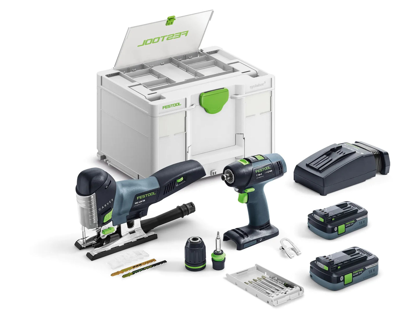 Tool set Festool T 18+3/PSC 420 HPC I-Set;  18 V; 2x4.0 Ah accu.