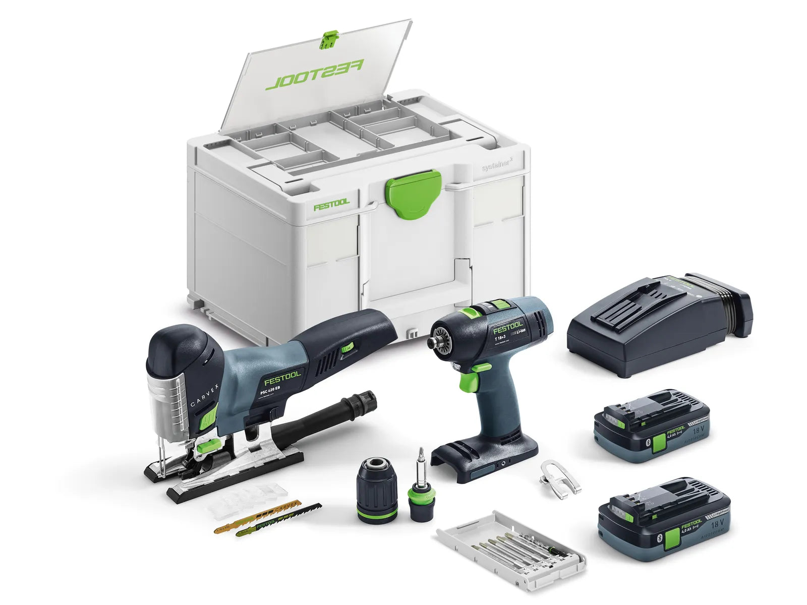 Tool set Festool T 18+3/PSC 420 HPC I-Set;  18 V; 2x4.0 Ah accu.