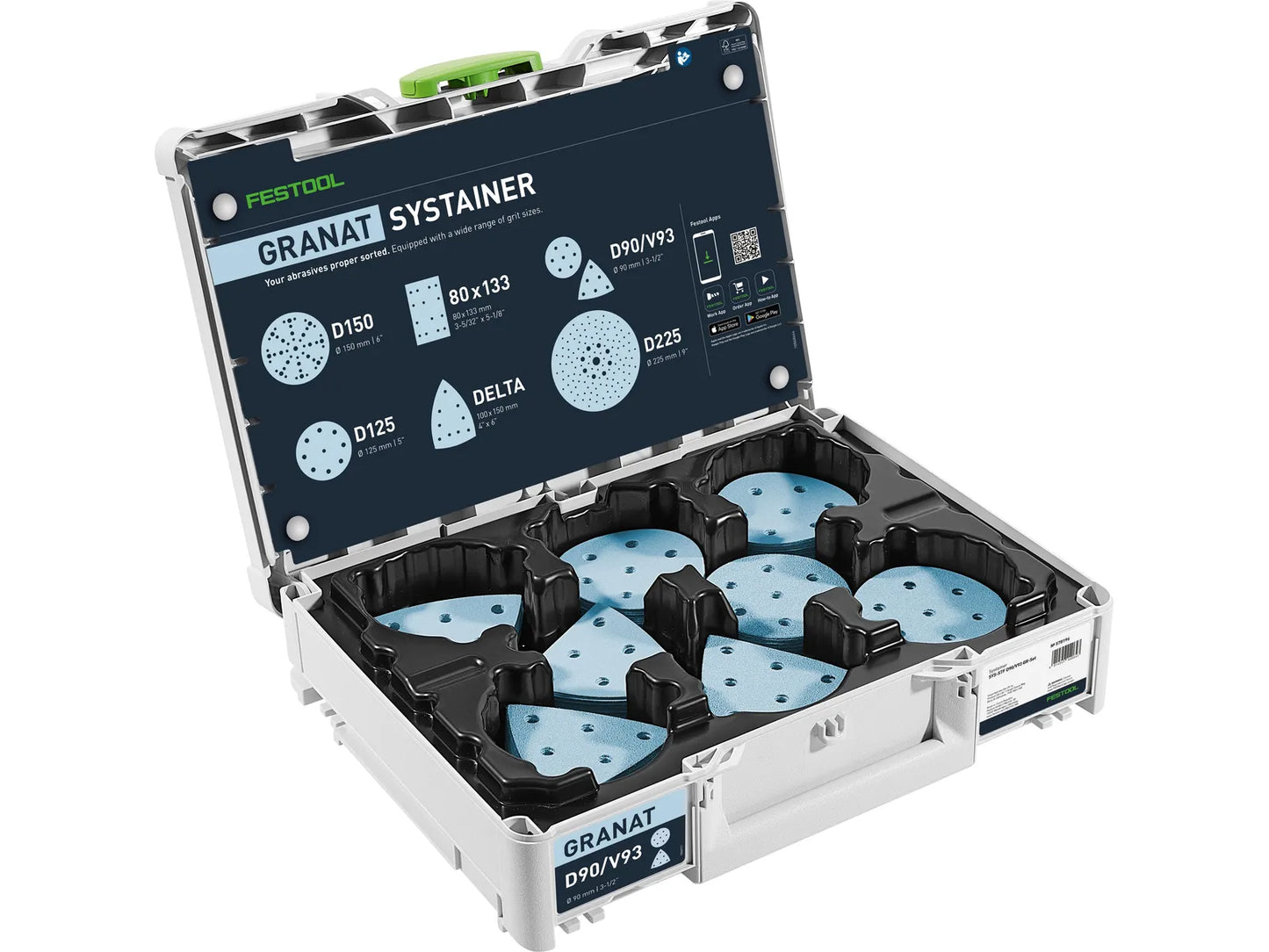Sand paper Festool Granat; 90 mm; P60/80/120/180; 160 units