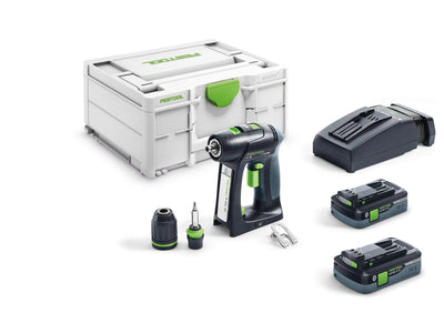 Wiertarko-wkrętarka Festool C 18 HPC 4.0 I-Plus; 18 V; 2x4,0 Ah akumulator.