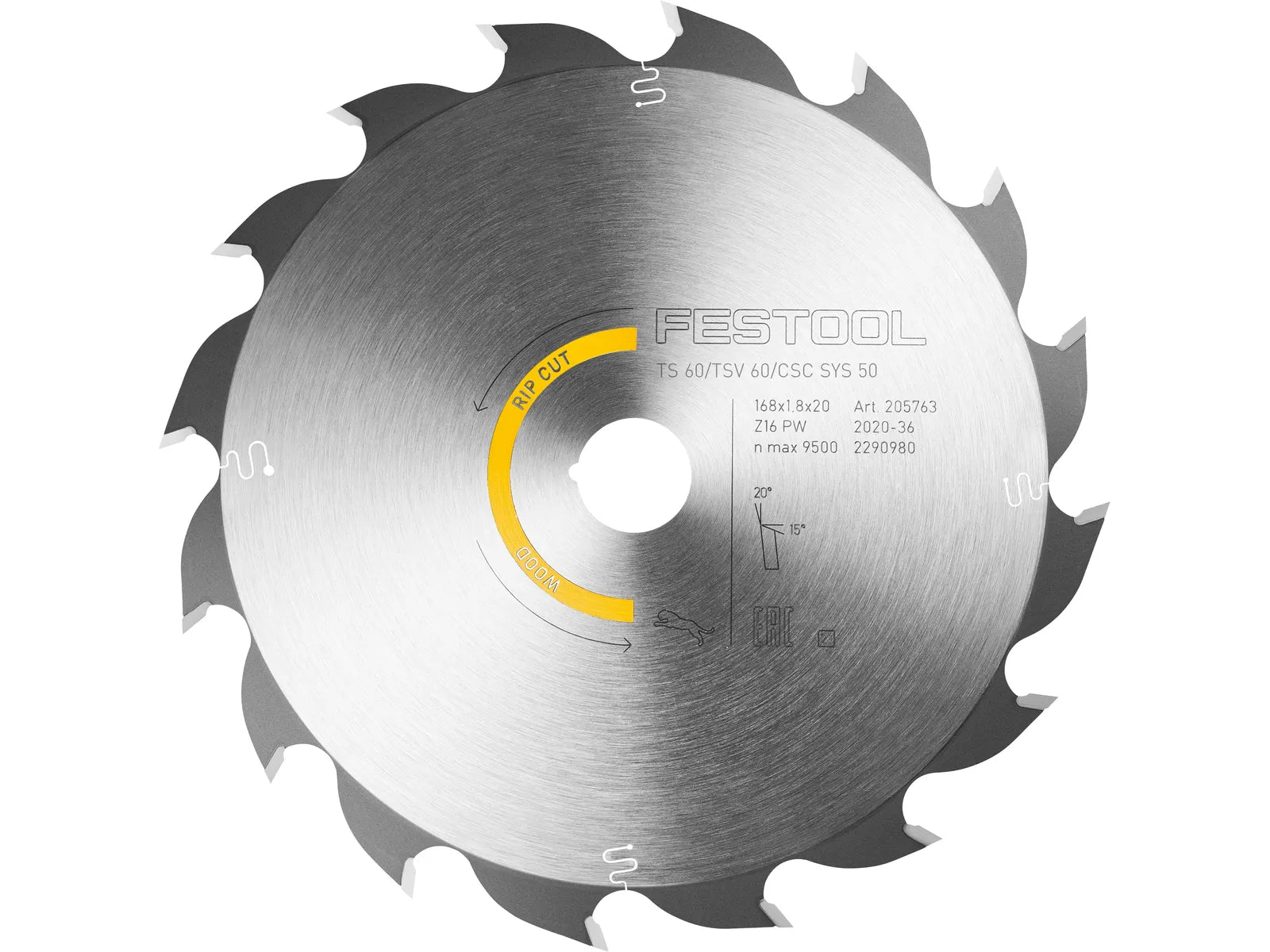 Sawing disc Festool 205763; 168x1.8x20.0 mm; Z16; 20°